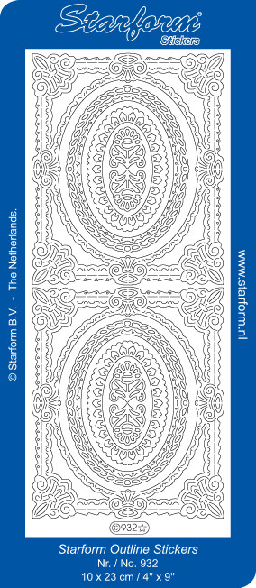 Starform Frames aand Ovals Silver 932 Peel Stickers