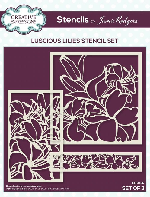 Creative Expressions- Jamie Rodgers Stencils- Luscious Lilies Stencil Set of 3