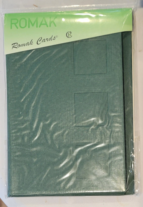 Romak Square 3 cutouts Cards- Green