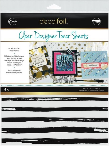 Deco Foil Clear Designer Toner Sheets - by Thermoweb 4-Pieces- Distressed Lines