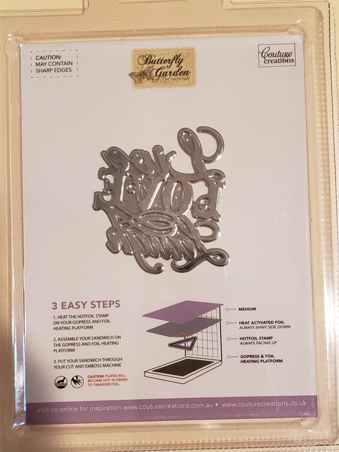 Couture Creations Butterfly Garden Hot Foil Stamp CO726563- Live, Love, Laugh