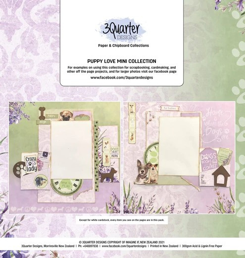 3Quarter Designs Paper & Chipboard Collections- Mini Collection- Puppy Love