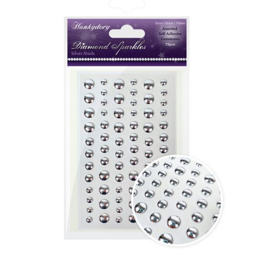 Hunkydory Glitter Diamond Sparkles Self-Adhesive- Silver Studs