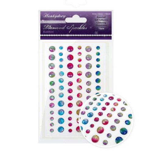 Hunkydory Glitter Diamond Sparkles Self-Adhesive- Glitter Ombre- Rainbow