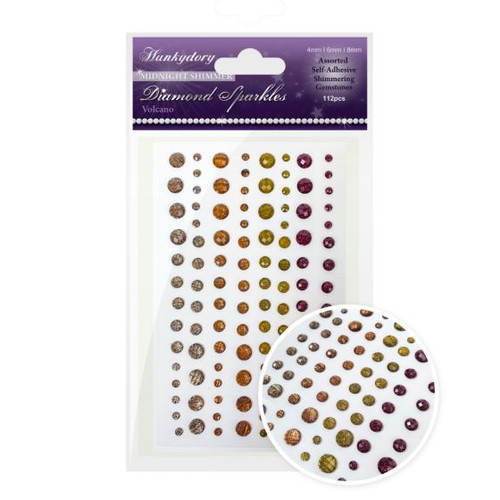 Hunkydory Glitter Diamond Sparkles Self-Adhesive- Midnight Shimmer- Volcano
