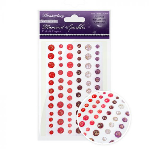 Hunkydory Glitter Diamond Sparkles Self-Adhesive- Gold Leaf- Pinks & Purples