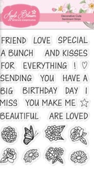 Apple Blossom Die Set Decorative Cuts- Sentiments- 29 Piece Stamp Set