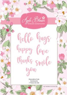 Apple Blossom Die Set Decorative Cuts- Sentiments- 7 Piece Die Set