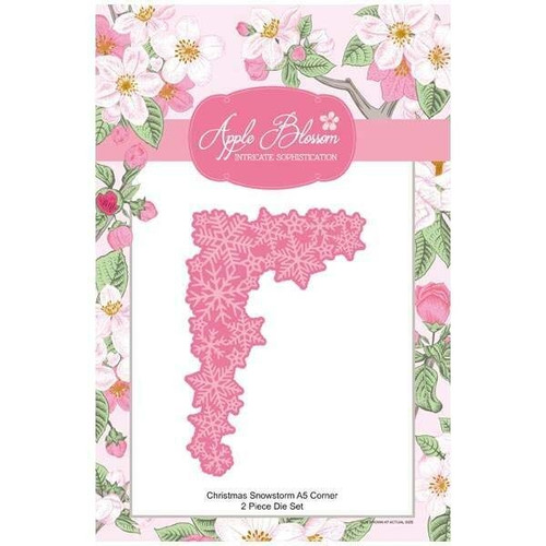 Apple Blossom Die Set Christmas Snowstorm A5 Corner- 2 Piece Die Set
