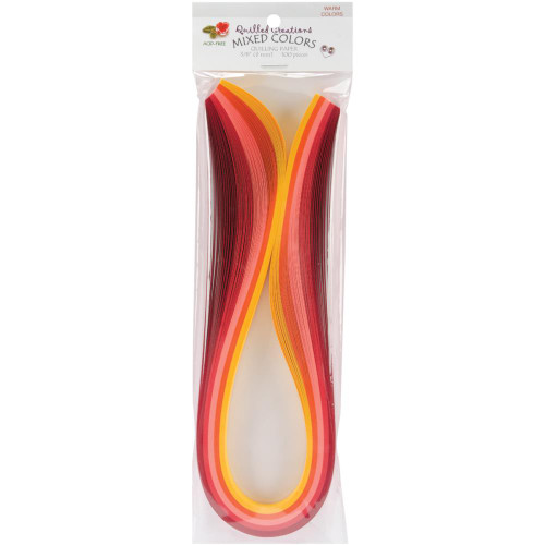 Quilled Creations 3/8" Quilling Strips - 100 Mixed Warm Colors