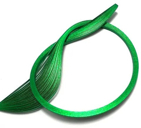 Quilled Creations 1/8" Gilded Quilling Paper - 30 Green Edge on Green Quilling Paper