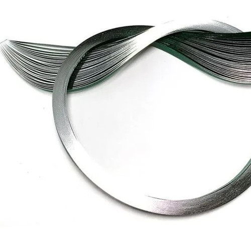 Quilled Creations 1/8" Gilded Quilling Paper - 30 Silver Edge on Leaf Green Quilling Paper