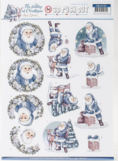 Amy Design - The Feeling Of Christmas Punchout Sheet-Santa Claus
