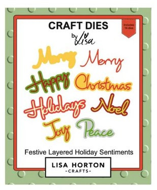 Lisa Horton Crafts- Festive Layered Holiday Sentiments Craft Dies- 14 dies
