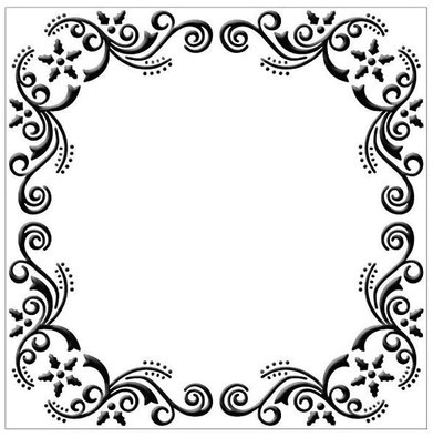 Nellie's Choice Flower Christmas Frame 2 Embossing Folder 5x5