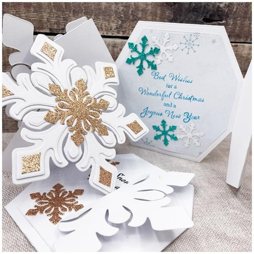 Card Making Magic Snowflake Easel Card - Set of 23