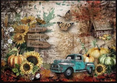 Decoupage Queen A4 Rice Paper - Autumn Scenes- 1 Sheet