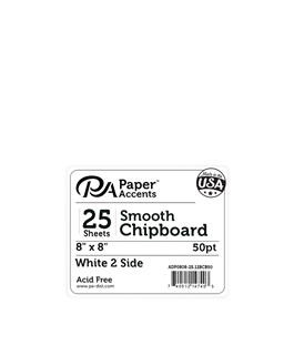 Paper Accents- Smooth Chipboard 8"x8" 50pt- 2 pcs White 2 Sided