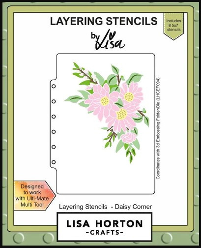 Lisa Horton Crafts- Layering Stencils- Daisy Corner