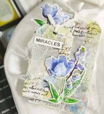 Dress My Craft Transfer Me- Blue Tulips Flowers