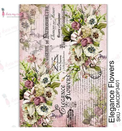 Dress My Craft Transfer Me- Elegance Flowers