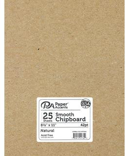Paper Accents- Smooth Chipboard 8.5"x11" 42pt- 25 sheets Natural