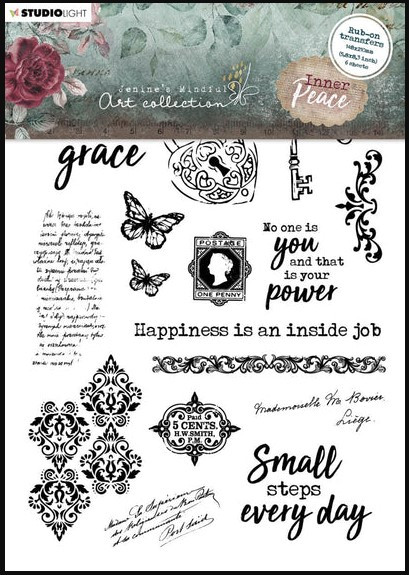 Studio Light Jenine's Mindful Art Collection- Inner Peace- Rub-On Transfers