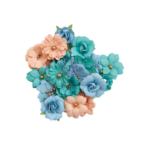Prima Marketing Mulberry Paper Flowers- Painted Floral- Mixed Color