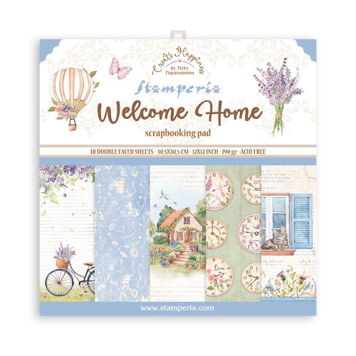Stamperia 12x12 Paper Pad - Welcome Home (10 Double Sided Sheets)