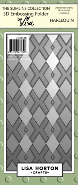 Lisa Horton Crafts- 3D Embossing Folder by Lisa- Slimline Collection- Harlequin