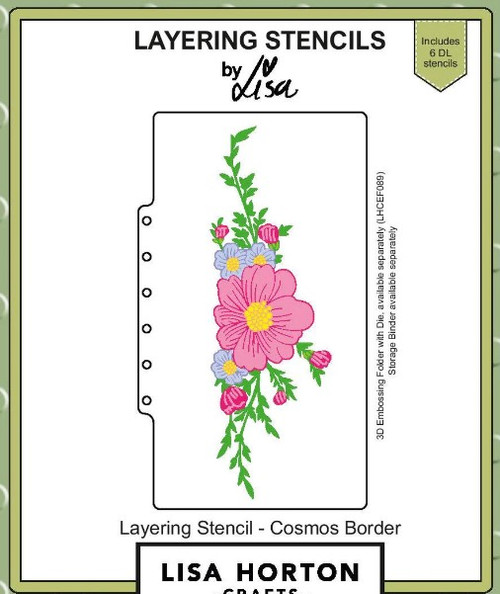 Lisa Horton Crafts- Layering Stencils- Cosmos Border