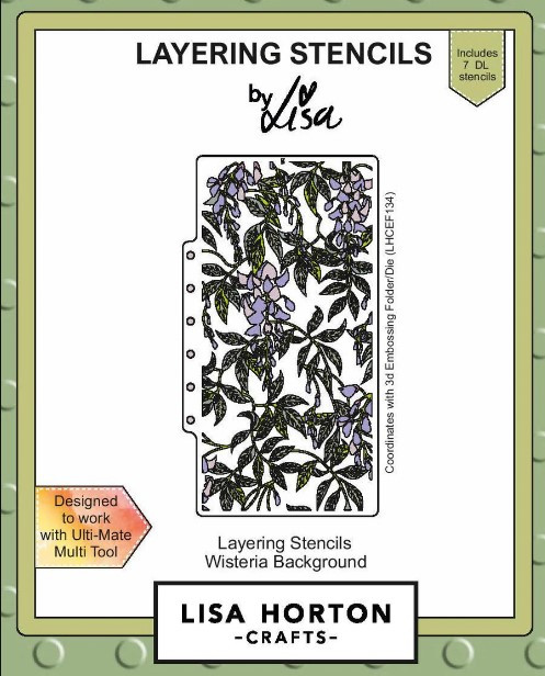 Lisa Horton Crafts- Layering Stencils- Wisteria Background