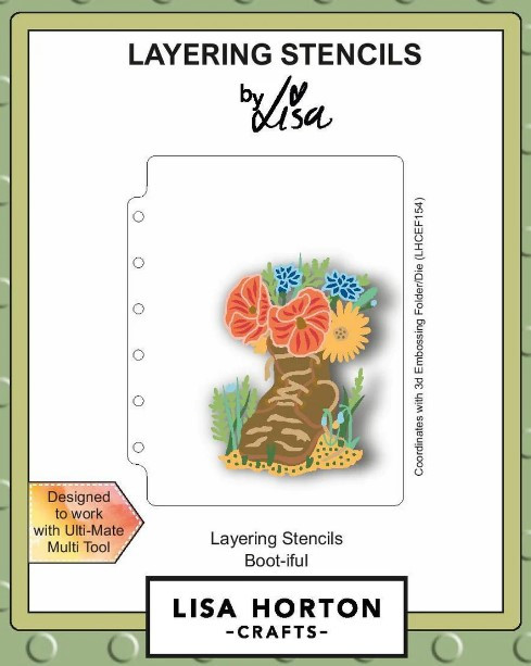 Lisa Horton Crafts- Layering Stencils- Boot-iful
