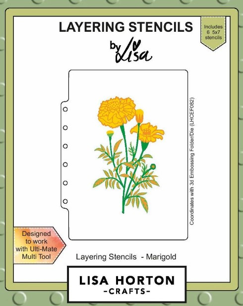 Lisa Horton Crafts- Layering Stencils- Marigold