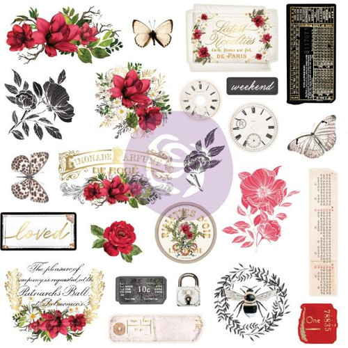 Prima Marketing- Magnolia Rouge- Cardstock Ephemera- 48pc