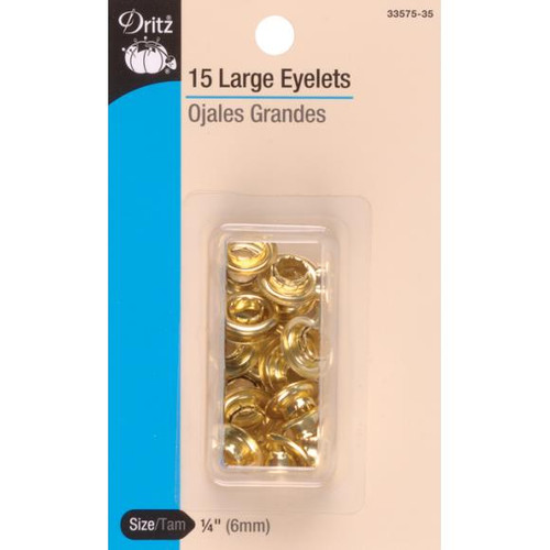 Dritz 1/4in Gilt Eyelets, 15 sets