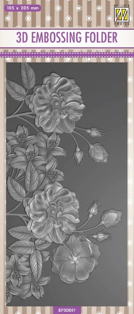 Nellie's Choice 3D Embossing Folder - Wild Roses