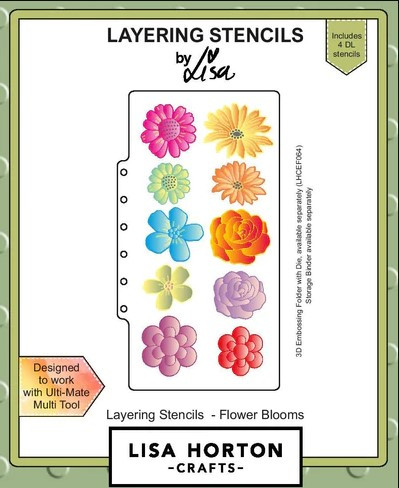 Lisa Horton Crafts- Layering Stencils- Flower Blooms