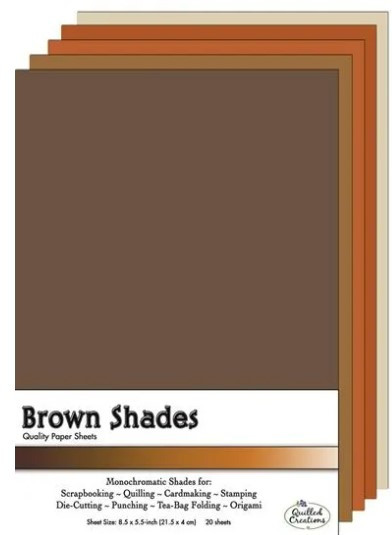 Quilled Creations 8.5x5.5 in Quilling Coordinating Sheets- 20 Brown Shades