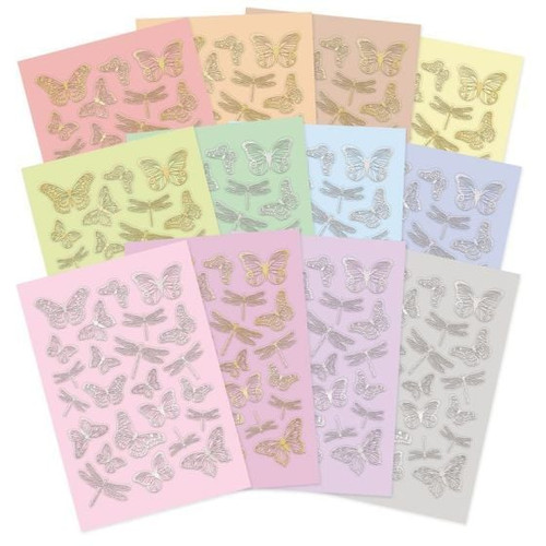 Hunkydory Crafts Stickables Die-Cut Self-Adhesive Butterflies & Dragonflies - Pretty Pastels
