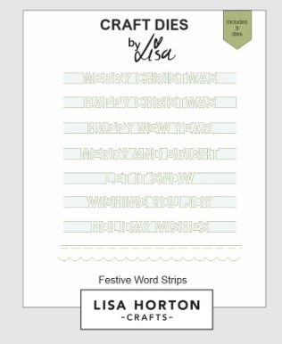 Lisa Horton Crafts- Festive Word Strips Craft Dies- 9 dies