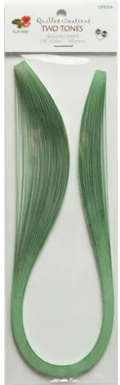 Quilled Creations 1/8" Two Tone Quilling Paper - 50 Pieces- Green