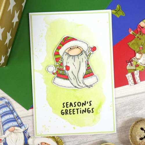 Hunkydory Crafts-For The Love of Stamps - Gnome for Christmas - Winter Wishes - A6 Stamp