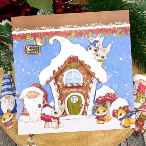 HunkyDory Crafts Gnome for Christmas Luxury Topper Set- Merry & Bright