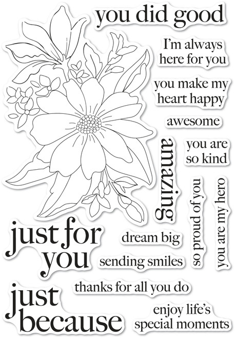 Memory Box Gracious Floral Clear Stamps CL5280