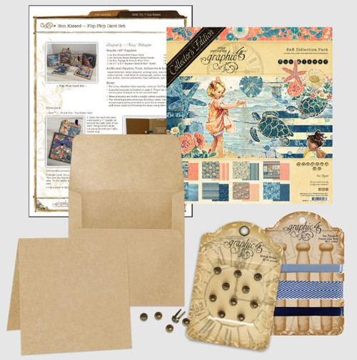 Graphic 45 Card Kit- Sun Kissed- Flip-Flop Card Set