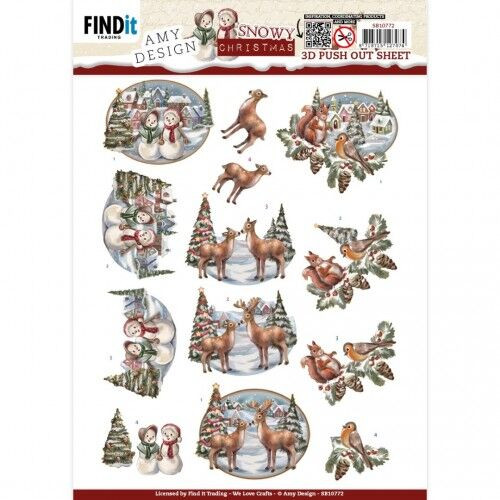Find it Trading- Amy Design- Snowy Christmas- Snowy Snowman SB10772