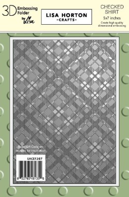 Lisa Horton Crafts- 3D Embossing Folder- 5"x7"- Checkered Shirt