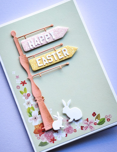 Memory Box 100% Steel Mini Vintage Varsity Happy Spring Cutting Die- 94453