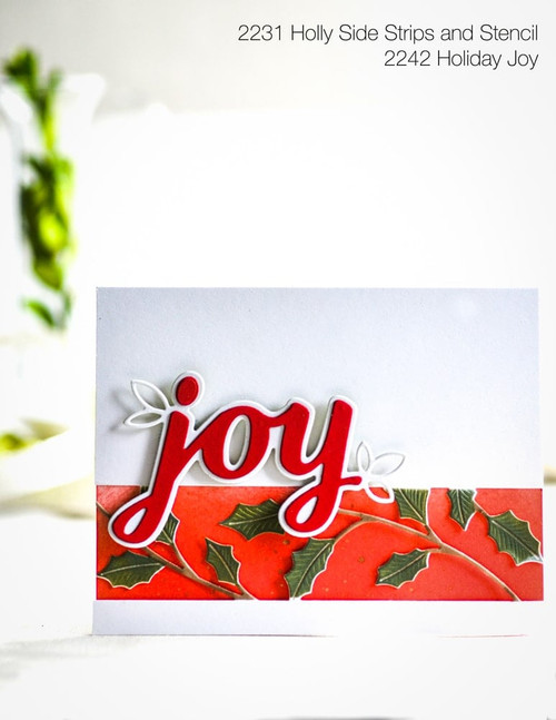 Poppystamp Die- Holly Side Strips and Stencil